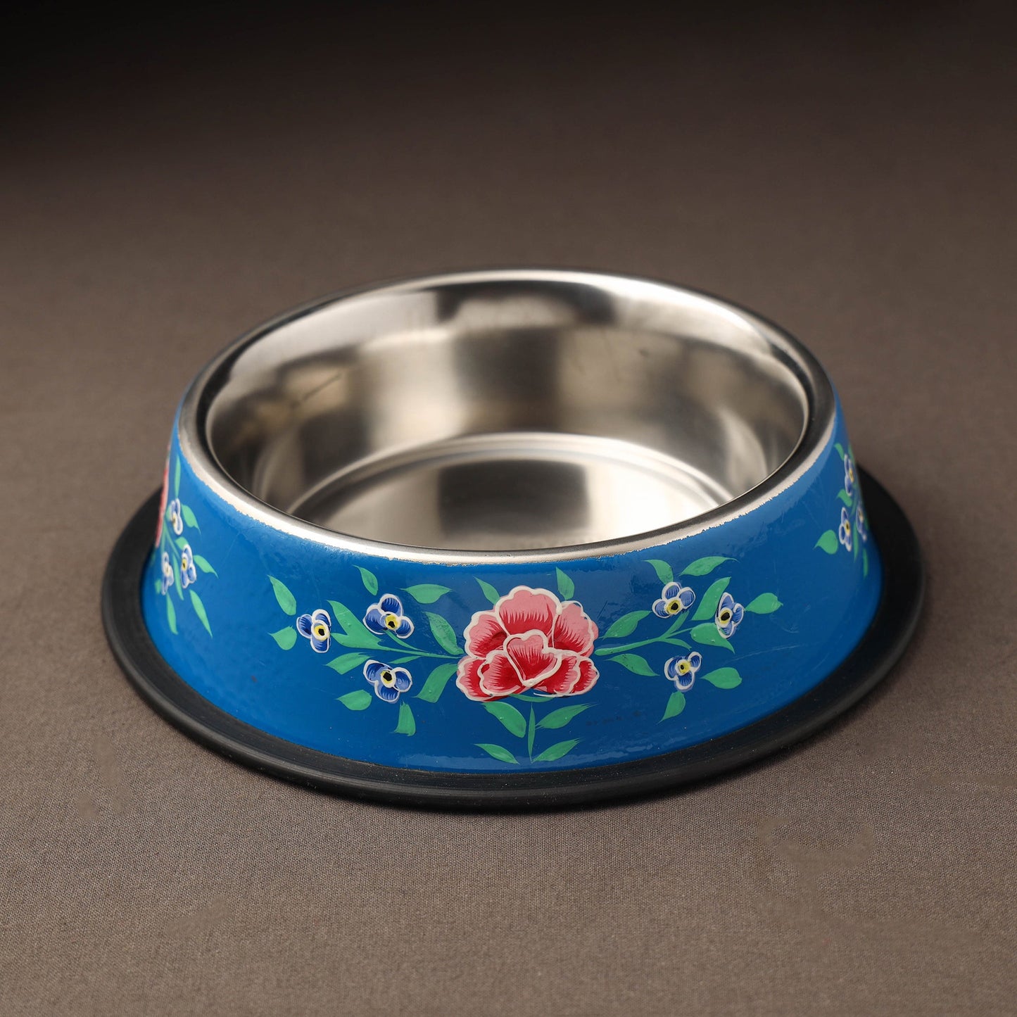 Kashmir enamelware floral handpainted stainless steel pet