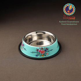 Kashmir enamelware floral handpainted stainless steel pet