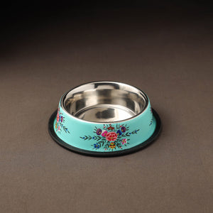 Kashmir enamelware floral handpainted stainless steel pet