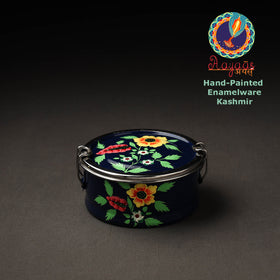 Buy Kashmir Enamelware Floral Handpainted Stainless Steel Round Lunch Box Online l iTokri.com