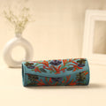Blue Kashmiri Crewel Hand Embroidery Velvet Clutch