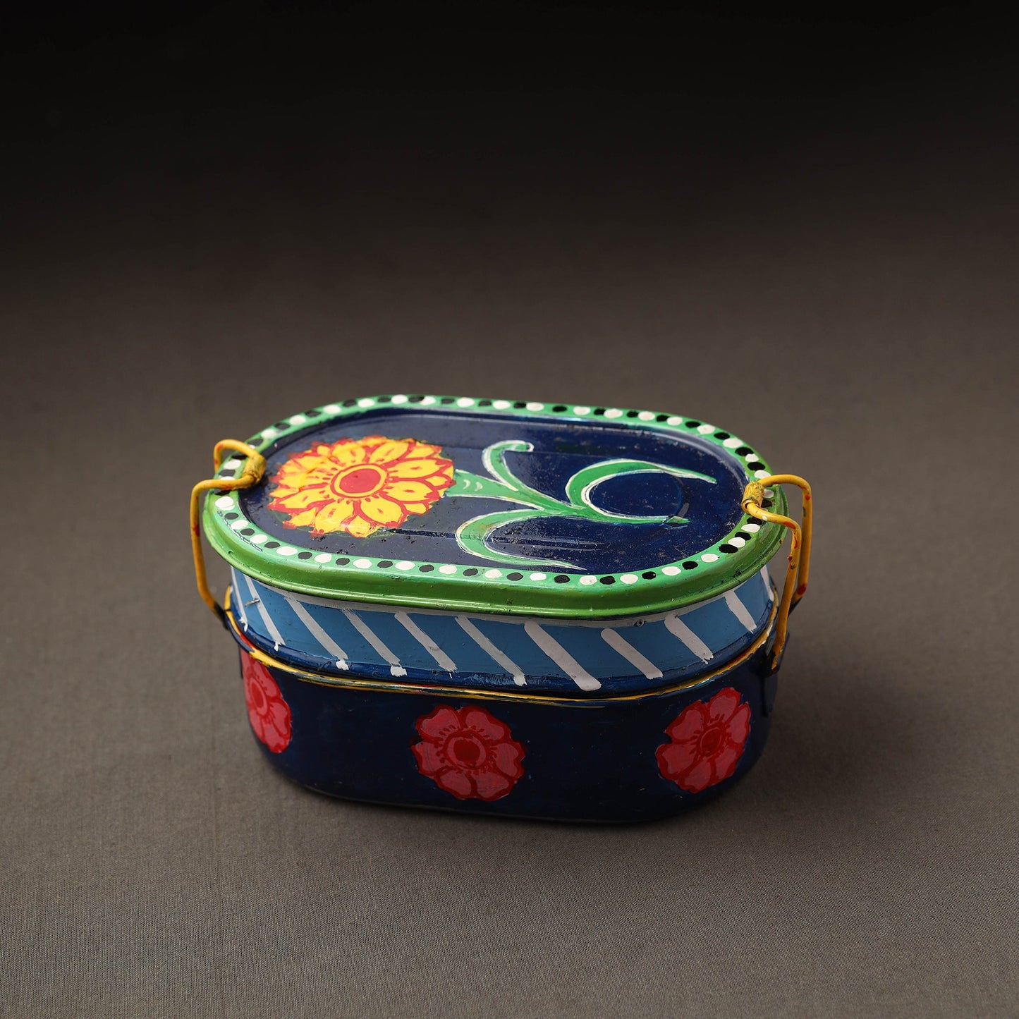 Buy Kavad Handpainted Stainless Steel 2 Tier Capsule Shape Lunch Box (6 X 4 in) 06 Online at iTokri.com