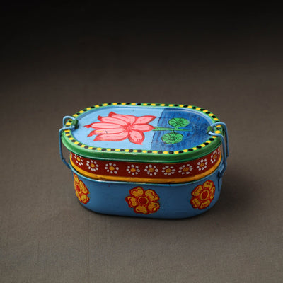 Buy Kavad Handpainted Stainless Steel 2 Tier Capsule Shape Lunch Box (6 X 4 in) 03 Online at iTokri.com