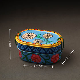Buy Kavad Handpainted Stainless Steel 2 Tier Capsule Shape Lunch Box (6 X 4 in) 02 Online at iTokri.com