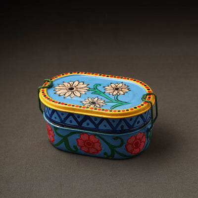 Buy Kavad Handpainted Stainless Steel 2 Tier Capsule Shape Lunch Box (6 X 4 in) 02 Online at iTokri.com