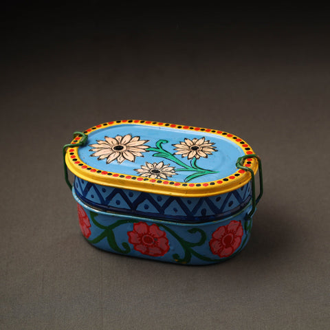 Buy Kavad Handpainted Stainless Steel 2 Tier Capsule Shape Lunch Box (6 X 4 in) 02 Online at iTokri.com