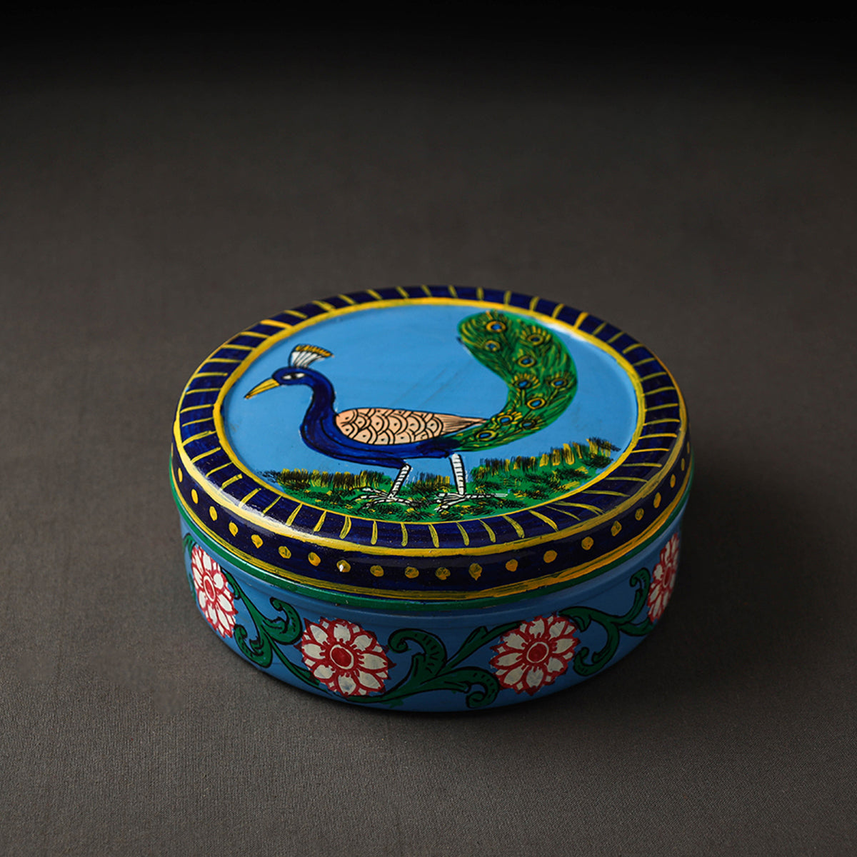  Kavad Handpainted Stainless Steel Chapati Box 