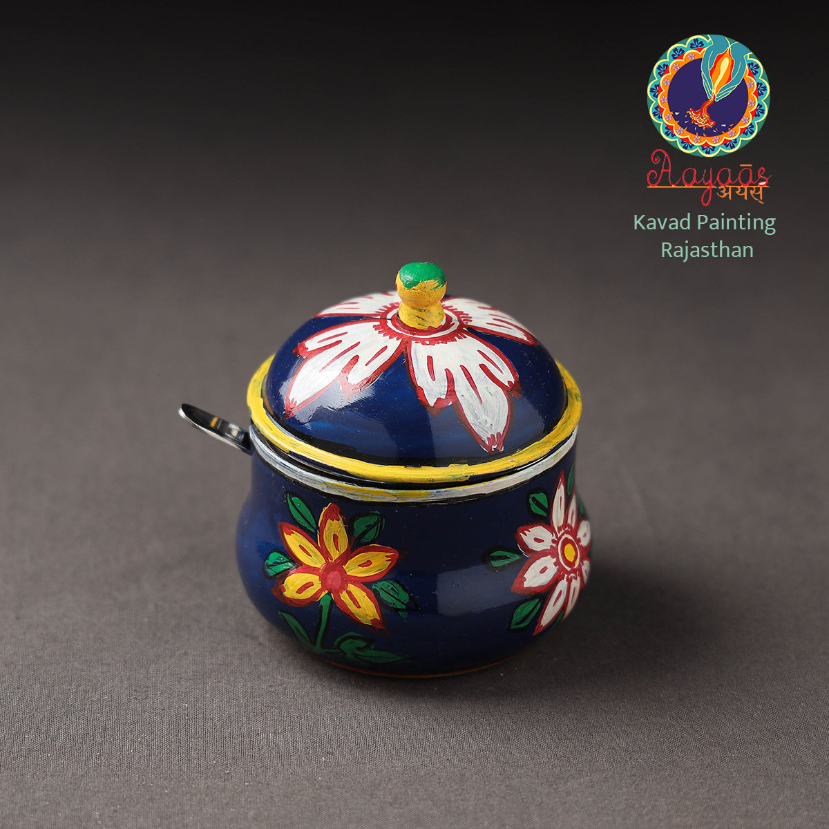  Kavad Handpainted Stainless Steel Ghee Pot 