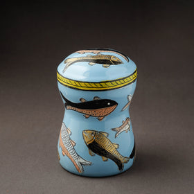 Blue Kavad Handpainted Stainless Steel Multi Utility Canister