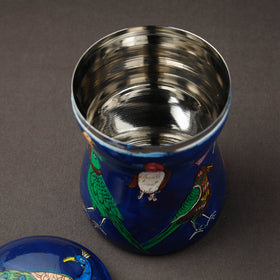 Blue Kavad Handpainted Stainless Steel Multi Utility Canister