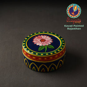 Blue Kavad Handpainted Stainless Steel Multi Utility Container