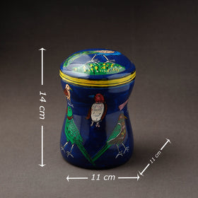 Blue Kavad Handpainted Stainless Steel Multi Utility Canister