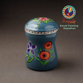 Grey Kavad Handpainted Stainless Steel Multi Utility Canister