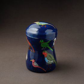 Blue Kavad Handpainted Stainless Steel Multi Utility Canister