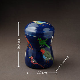 Blue Kavad Handpainted Stainless Steel Multi Utility Canister