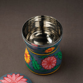 Blue Kavad Handpainted Stainless Steel Multi Utility Canister