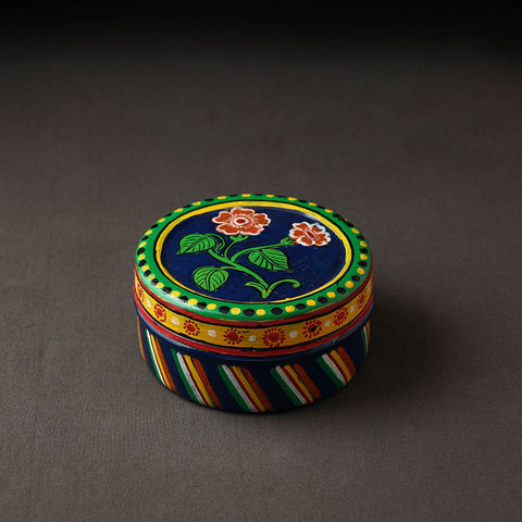 Blue Kavad Handpainted Stainless Steel Multi Utility Container