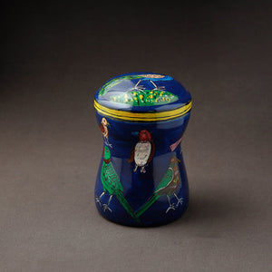 Blue Kavad Handpainted Stainless Steel Multi Utility Canister