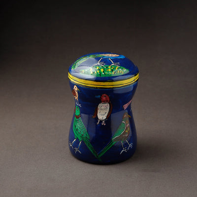 Blue Kavad Handpainted Stainless Steel Multi Utility Canister