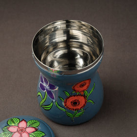 Grey Kavad Handpainted Stainless Steel Multi Utility Canister