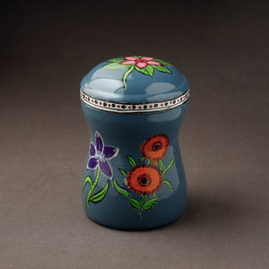 Grey Kavad Handpainted Stainless Steel Multi Utility Canister