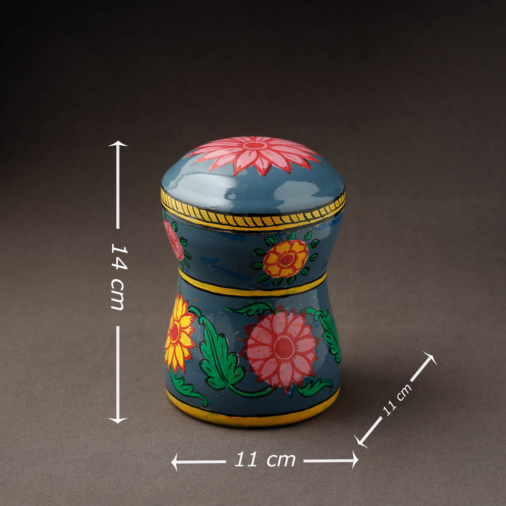 Blue Kavad Handpainted Stainless Steel Multi Utility Canister