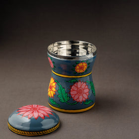 Blue Kavad Handpainted Stainless Steel Multi Utility Canister