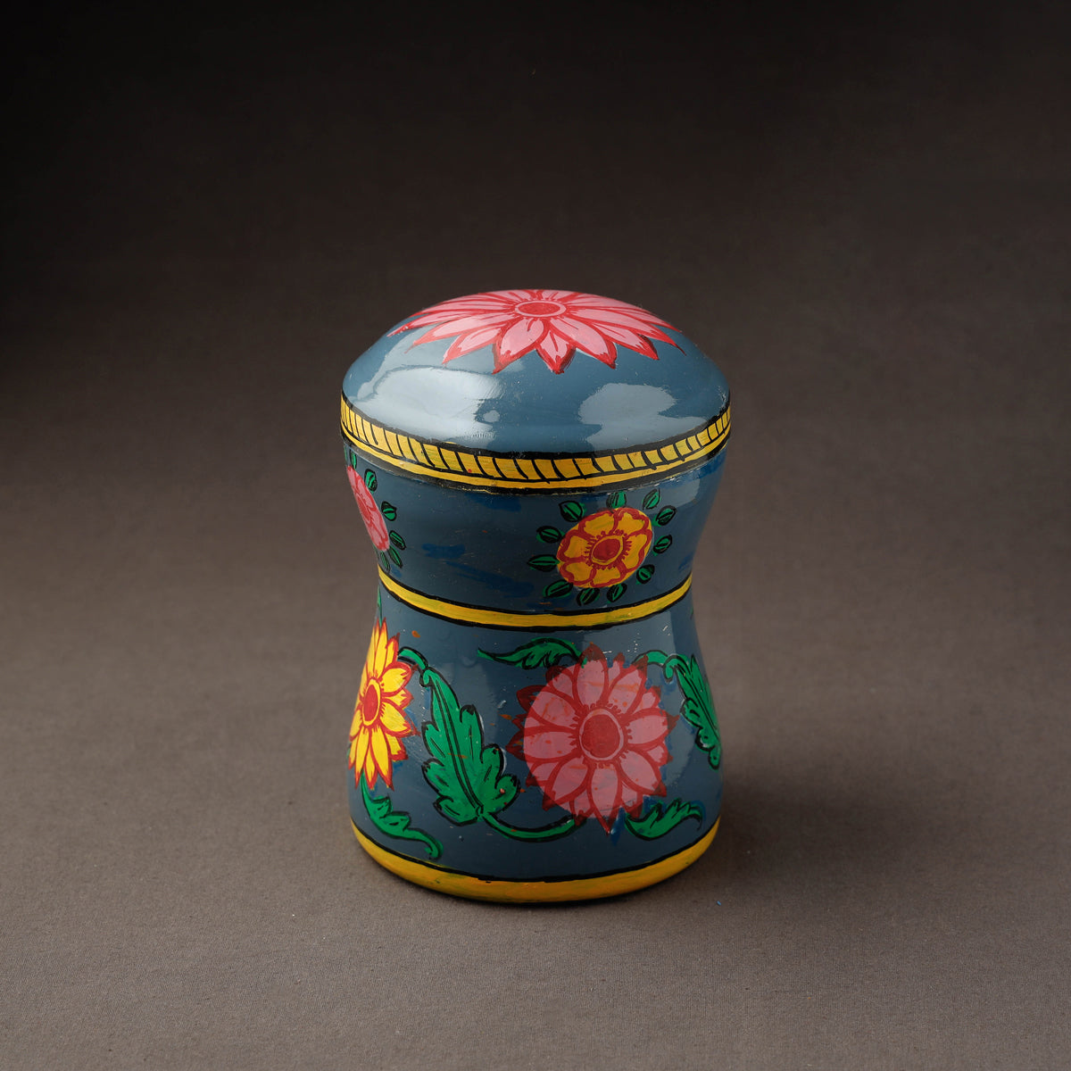 Blue Kavad Handpainted Stainless Steel Multi Utility Canister