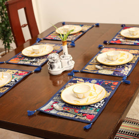 Blue - khambadiya patchwork cotton table mats (set of 6) 01