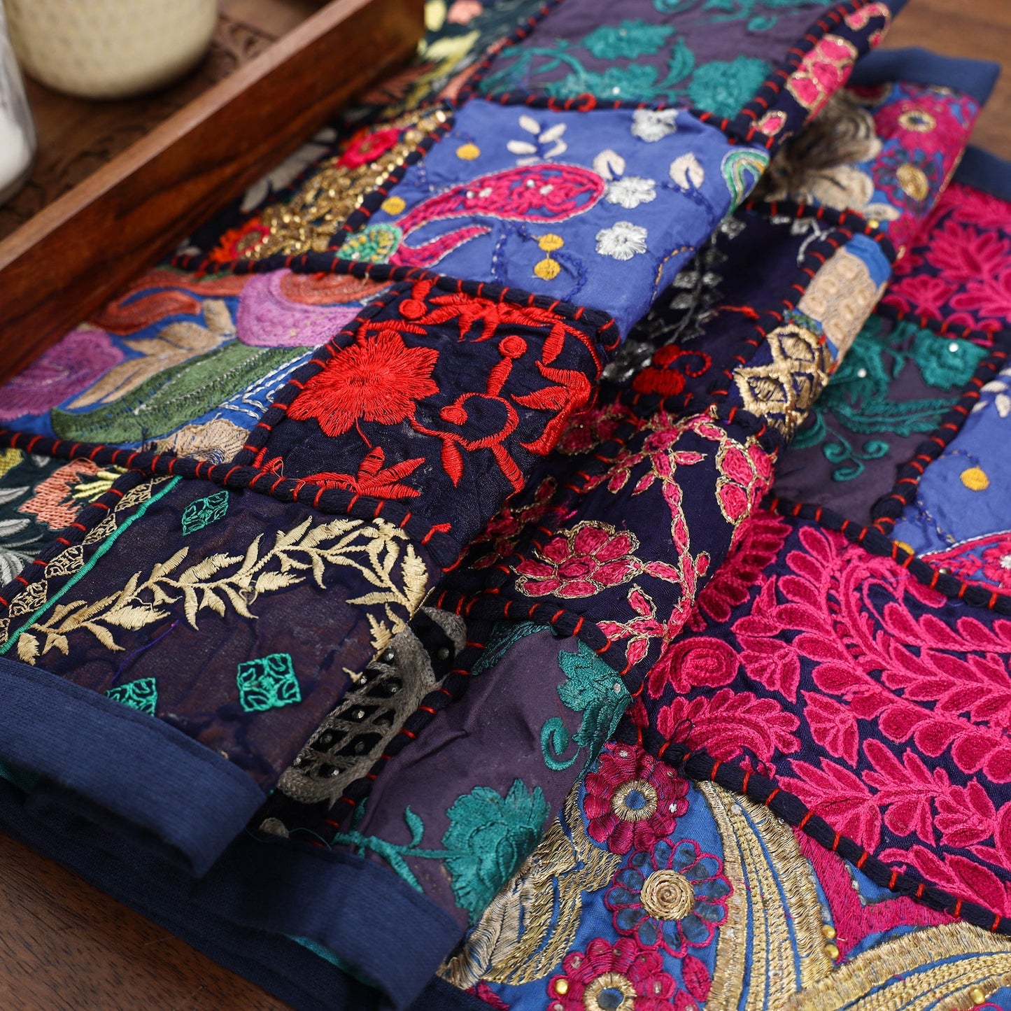 Khambadiya patchwork table runner (71 x 16 in) 04