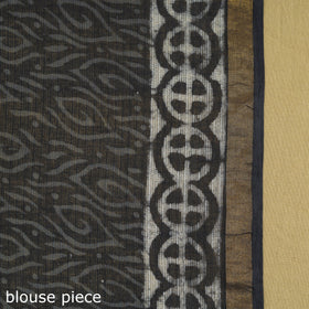 Blue - kota doria cotton bagru saree 20 - handcrafted