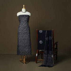 Kota doria cotton hand block batik print 3pc unstitched