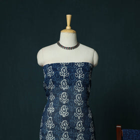 Kota doria cotton hand block indigo bagru print 3pc