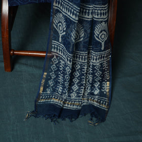 Blue - kota doria cotton hand block indigo bagru print 3pc
