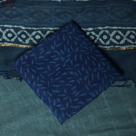 Kota doria cotton hand block indigo bagru print 3pc