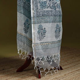 Kota doria cotton hand block print sanganeri floral dupatta
