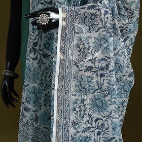 Kota doria cotton hand block print sanganeri floral dupatta