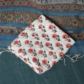 Kota doria cotton hand block sanganeri print 3pc unstitched