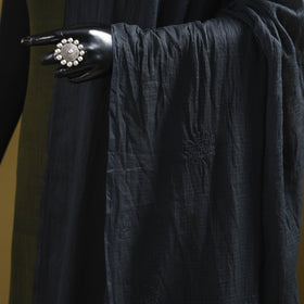 Blue - kota doria cotton hand embroidered lucknowi