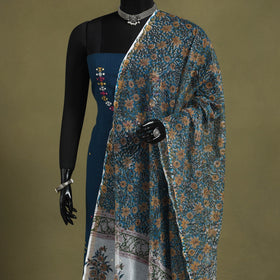 Blue - kota doria cotton sanganeri floral dupatta 26