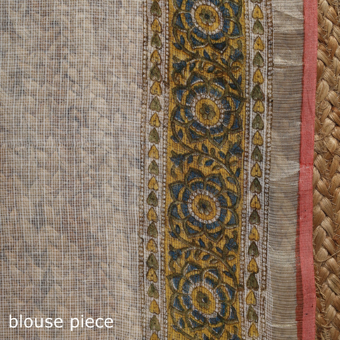 Blue - kota doria cotton sanganeri saree 13 - handcrafted