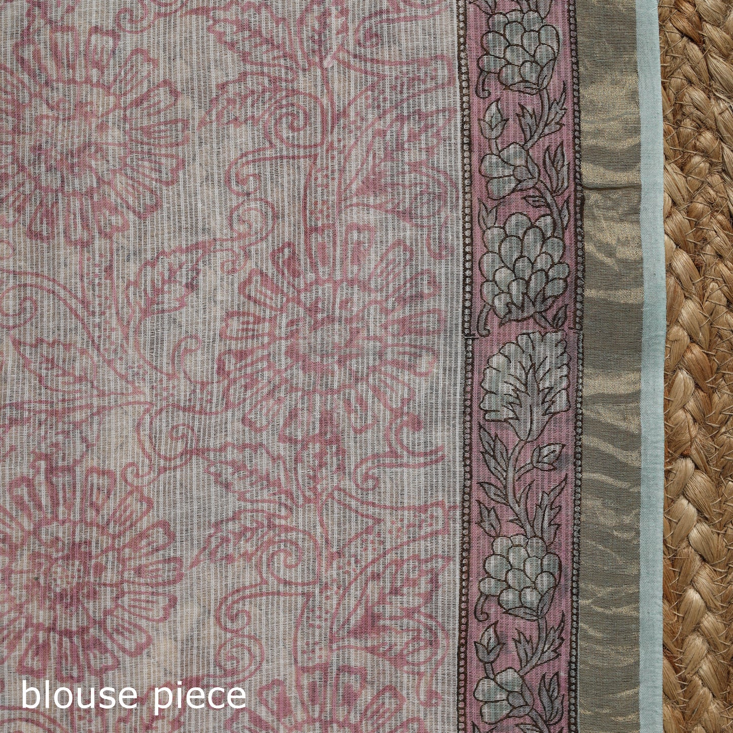 Blue - kota doria cotton sanganeri saree 21 - handcrafted