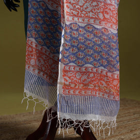 Kota doria silk cotton sanganeri floral dupatta 54