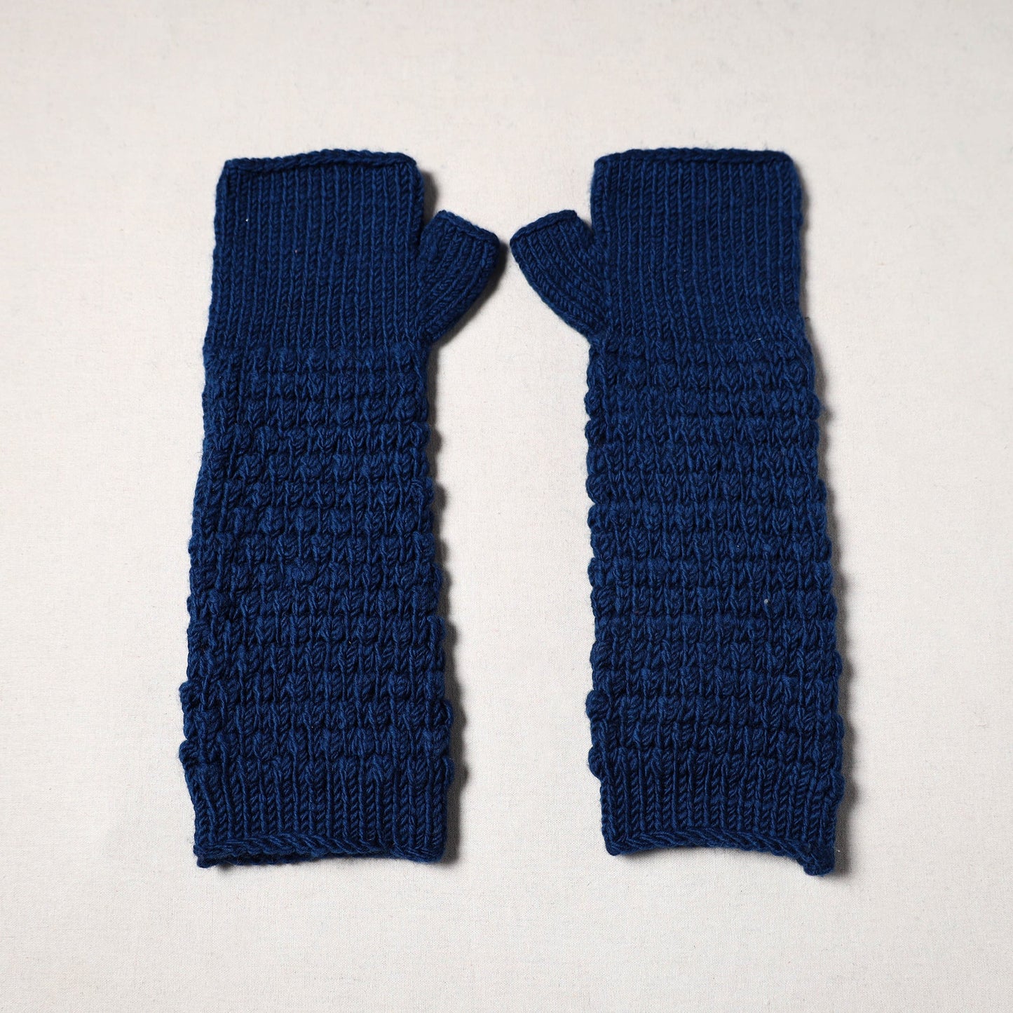 Blue - kullu karishma hand knitted merino wool gloves