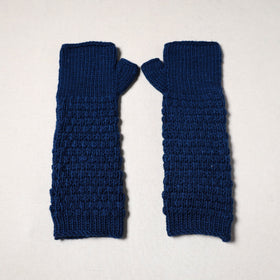 Blue - kullu karishma hand knitted merino wool gloves