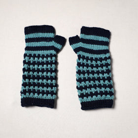 Blue - kullu karishma hand knitted merino wool gloves