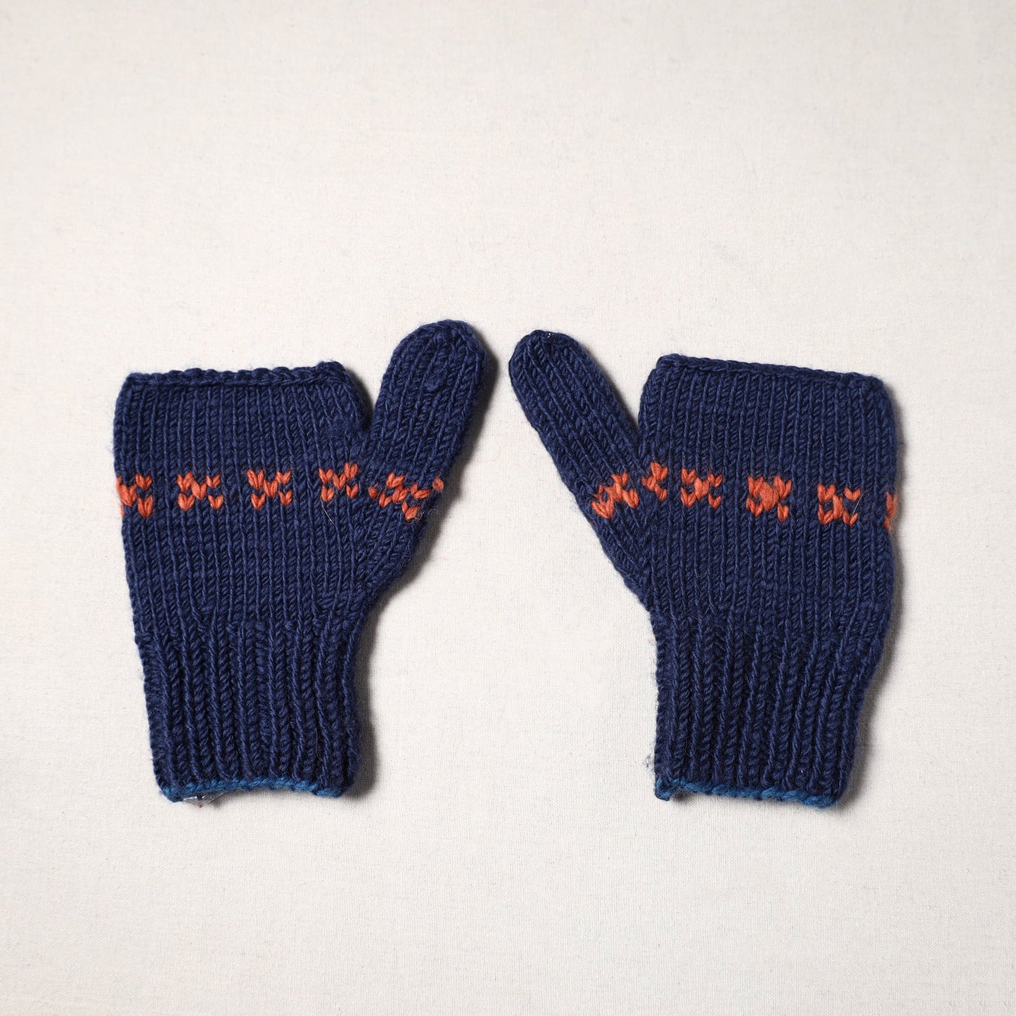 Blue - kullu karishma hand knitted merino wool gloves