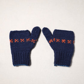 Blue - kullu karishma hand knitted merino wool gloves
