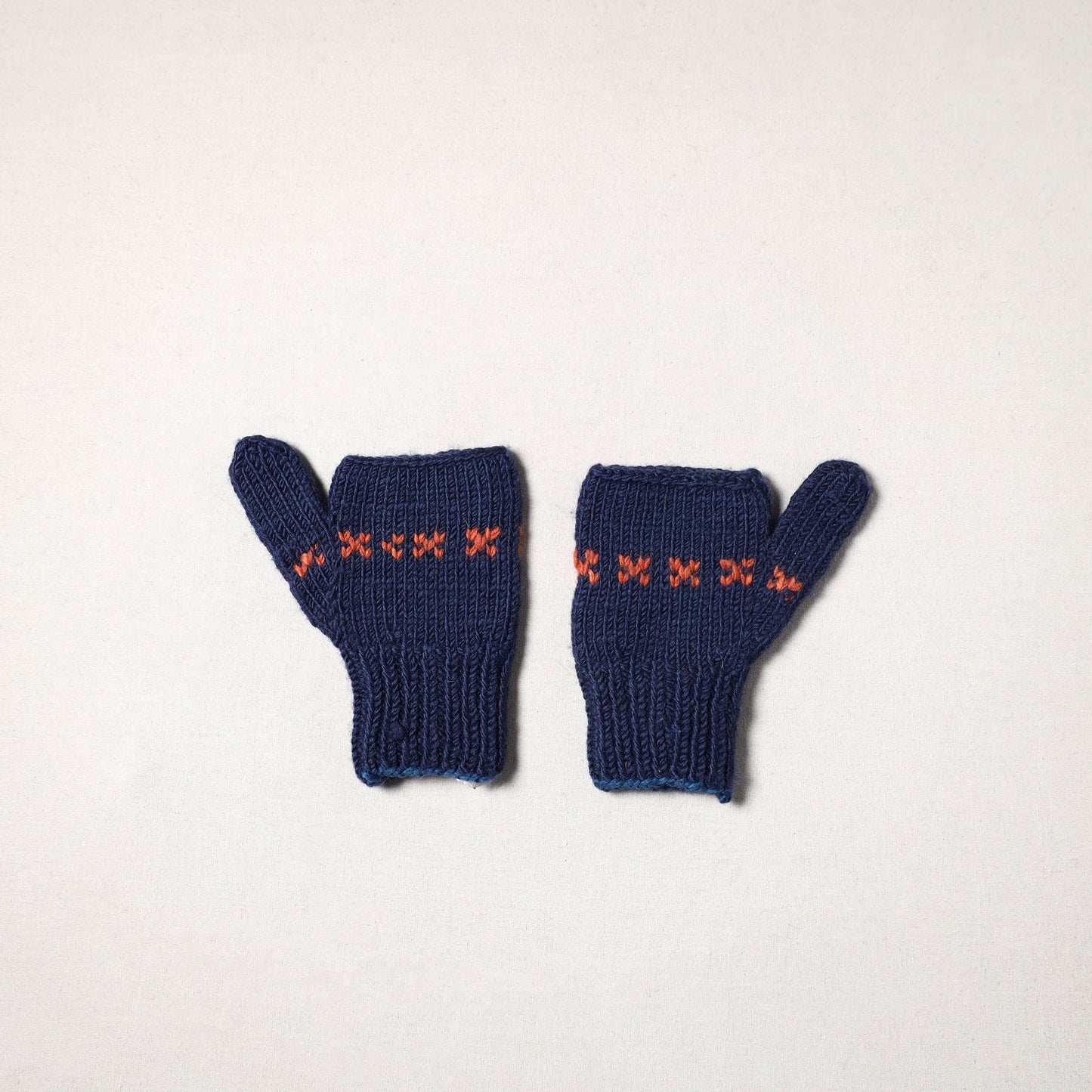 Blue - kullu karishma hand knitted merino wool gloves