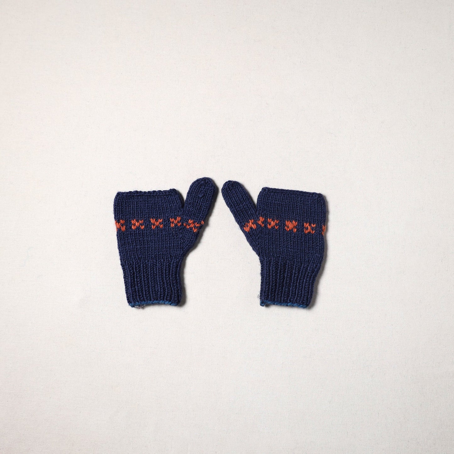 Blue - kullu karishma hand knitted merino wool gloves